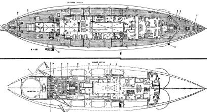 Чертёж модели ледокола Красин3. План помещений