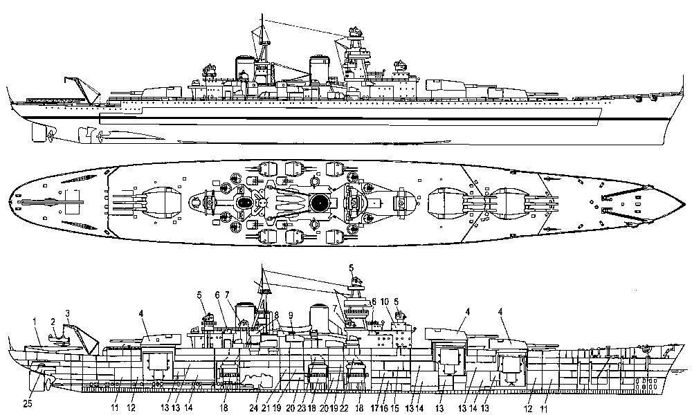 Чертёж модели корабля Советский Союз 1.