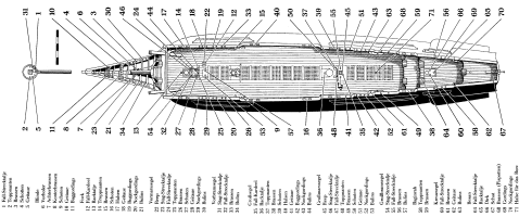 Чертёж модели-копии корабля Vasa