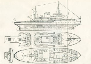 Чертёж  ледокола типа Капитан Белоусов 1